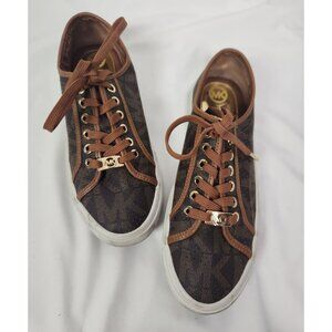 Michael Kors Women's Sz. 8M Brown Logo Lace Up Sneakers